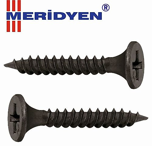 MERİDYEN ALÇIPAN VİDASI 3,5x25 MM SİVRİ UÇLU SİYAH ( 25 ADET )