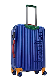 Benetton Büyük ve Orta Boy Valiz Seti Boy %100 Policarbon Kırılmaz Valiz Mavi 201x