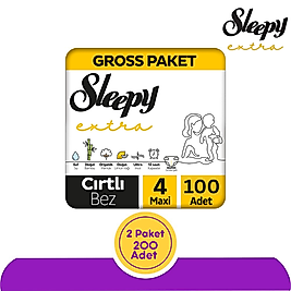 Sleepy Extra Bebek Bezi 4 Numara 100'lü (200 Adet)