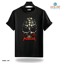 Rock and Roll & Metallica Tarzı Baskılı Oversize Unisex Tişört