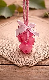 Gül Figürlü Pembe İpli El Yapımı Dekoratif Sabun