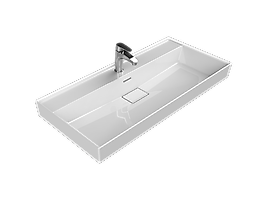 TURKUAZ Etajerli Lavabo, Sharp, 100x48 cm