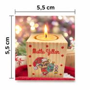 Yeni Yıl Ahşap Mumluk