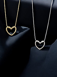 Jadem Gold 316L Çelik Boş Kalp Model Kadın Kolye