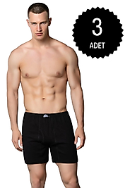 Gümüş 3058 Erkek Ribana (Likralı) Arjantin (Paçalı) Külot Siyah 3 lü Paket