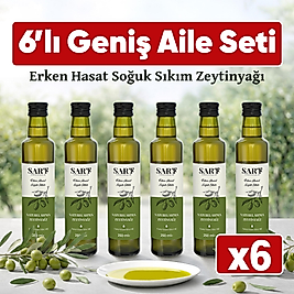 6 Adet x 250 ml Cam Şişe -  Erken Hasat Soğuk Sıkım Zeytinyağı