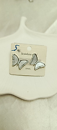 silver kelebek küpe
