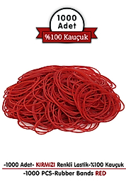 Paket Lastiği Kırmızı 1000Adet %100 Kauçuk (Okul-Kırtasiye-Paketleme-Ambalaj)