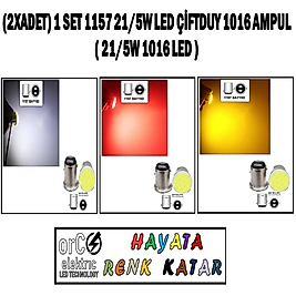 ( 2 X ADET ) 1 SET 1157 21/5W LED ÇİFTDUY 1016 AMPUL ( 21/5W 1016 LED )