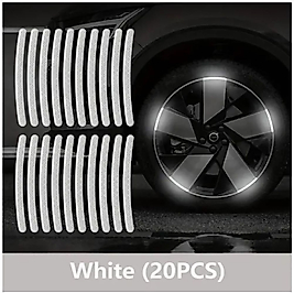 ( 20 X ADET ) 1 SET JANT REFLEKTÖR. RIM STICKER WHITE CAR & MOTORCYDE & BICYCLE