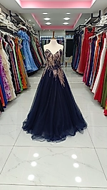 Prenses Model Abiye Lacivert 1016