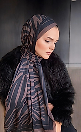 Zebra Digital Baskı Desenli Pamuk Şal