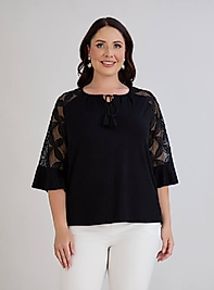 kolları dantel file detaylı bluz