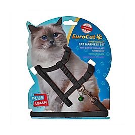 EuroCat Siyah Kedi Göğüs Tasması 10 mm x 30 cm