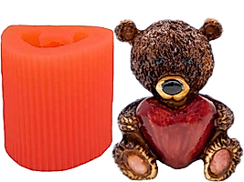 Kalpli Ayıcık Silikon Mum Kalıbı M177