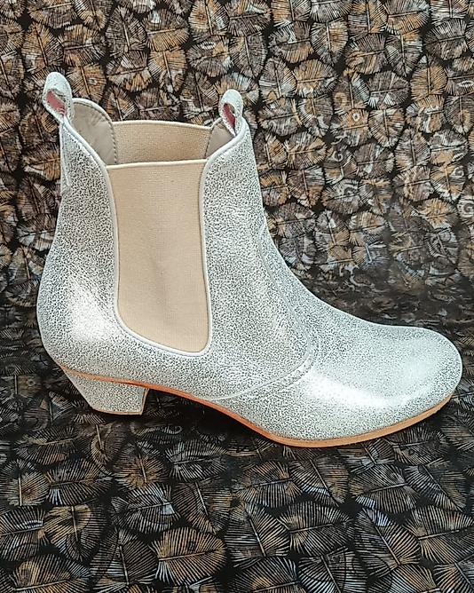 Flamenko Erkek Dans Ayakkabısı (Bot Model) Çivili Gümüş Deri