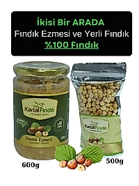 Kartal Fındık Fındık 500 gr ve Fındık Ezmesi %80 fındık 600gr % 100 Doğal Yerli