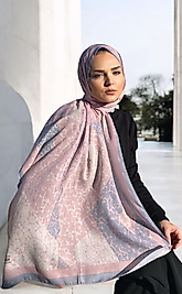 Crystal Digital Baskı Desenli Pamuk Şal Soft Pembe