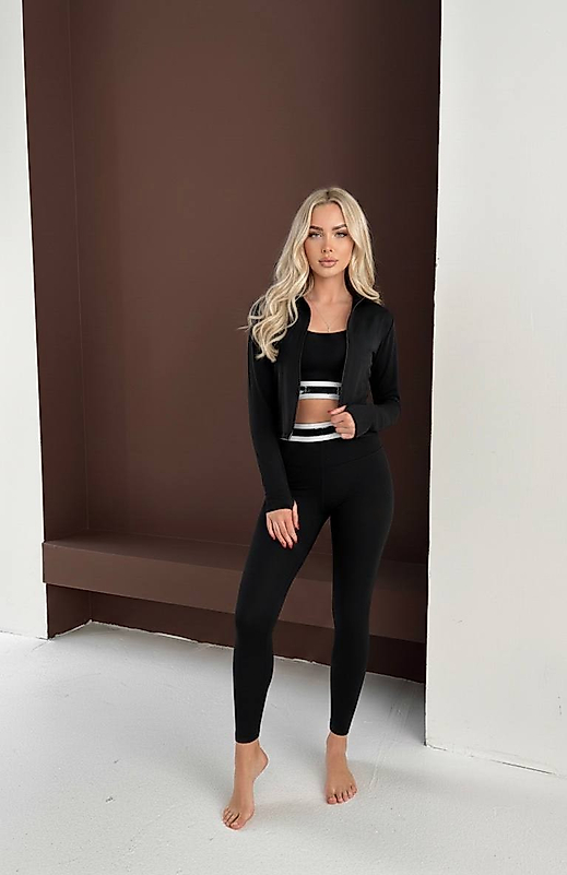 PARMAK GEÇMELİ ÜÇLÜ YOGA, SPOR, EGZERSİZ,YÜRÜYÜŞ TAKIM - BÜSTİYER, TAYT, CEKET (ALOYAZILI)