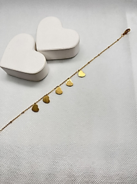 Kalp şeklinde çelik pullu halhal