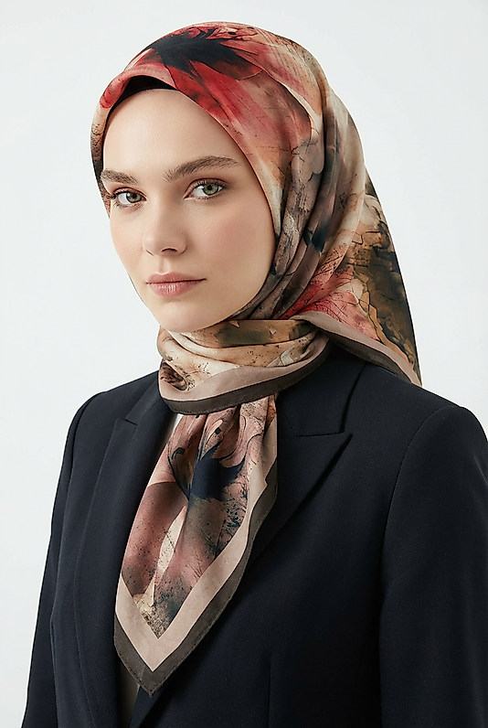 Spring Eşarp Pastel Çiçekli Desen Yeni