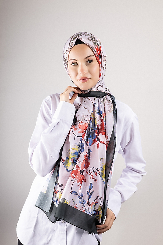 Digital Soft Şal Pastel Çiçek Desen