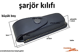ŞARJÖR KILIFI BÜYÜK BOY DERİ KILIF KALİTELİ SİYAH