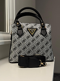 SATCHEL ÇANTA GRİ SİYAH BASKI