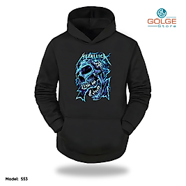 Metallica Model Slimfit Kapüşönlu Hoodie Erkek kadın Sweatshirt