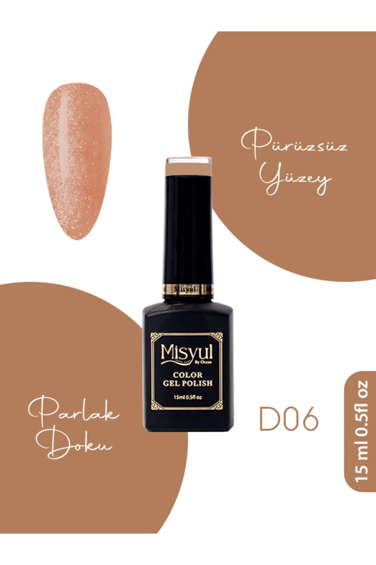Misyul Kalıcı Oje D06,UV Led Kalıcı Oje Nail Art 15ml