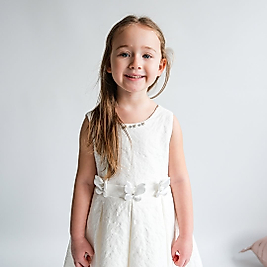 Kız Çocuk 2-5 Yaş Kelebek Detaylı Beyaz Özel Gün Elbisesi