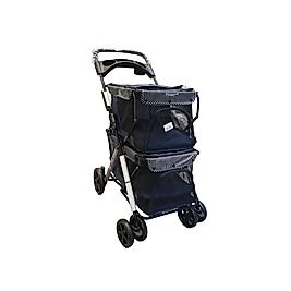 Tommy İki Katlı Evcil Hayvan Arabası 85x51x100cm Lacivert Max 10+10 Kg