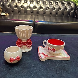 Tek kişilik el yapımı 4 parça fiyonk set