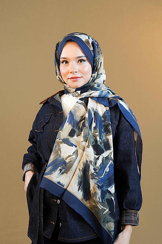 Desenli Pamuk İpek Şal