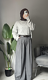 Açık Gri Palazzo Pantolon