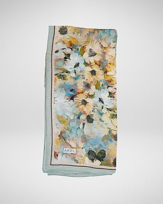 Spring Eşarp Pastel Çiçek Desenli