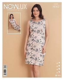 Noyalux Çiçek Desenli Kalın Askılı Gecelik 8067