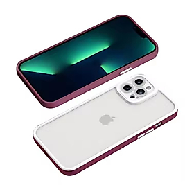 iPhone 12 Pro Max Kamera Lens Korumalı Telefon Kılıfı Bordo