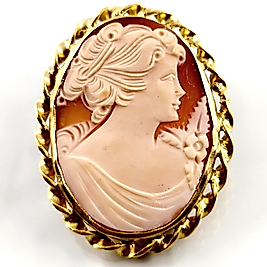 SHELL CAMEO GÜMÜŞ KOLYE