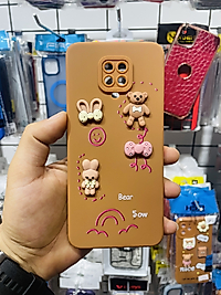 Redmi Note 9s - 9 Pro Ayıcık Kabartmalı Telefon Kılıfı
