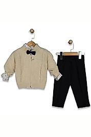 Erkek Çocuk Papyonlu 4’lü Takım 5-8 Yaş | Gömlek Hırka Pantolon