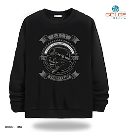 Motorcu Model Bisiklet Yaka Erkek kadın Slimfit Sweatshirt