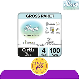 Sleepy Bio Natural  Bebek Bezi 4 Numara 100'lü (200 Adet)