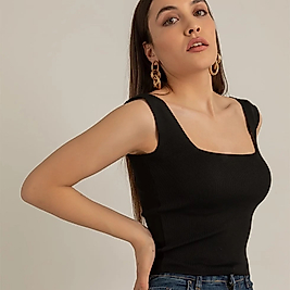KALIN ASKILI KARE YAKA FİTİLLİ BADİ