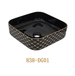 TEZGAH ÜSTÜ KARE  SİYAH ÇANAK LAVABO