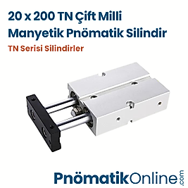 TN 25x200 Çift Milli Manyetik Pnömatik Silindir