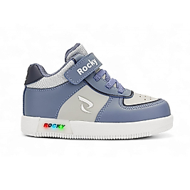 Wolf Erkek Çocuk Cırtlı Işıklı, Işıksız Kaymaz Ortopedik Taban Mavi Boğazlı Sneaker & Spor Ayakkabı