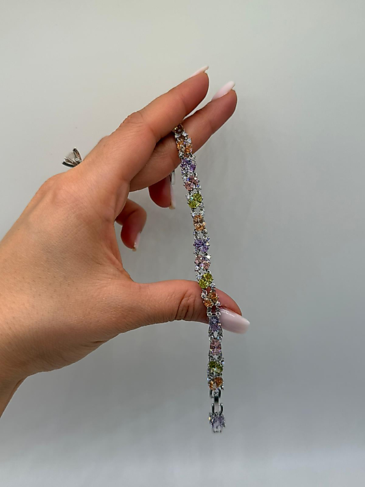 Xuping Gümüş Renk Çok Renkli Taşlı Bileklik