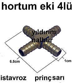 HORTUM EKİ İSTAVROZ 4LÜ SARI PRİNÇ 1CM KALİTE