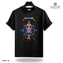 Rock and Roll & Metallica Tarzı Baskılı Oversize Unisex Tişört